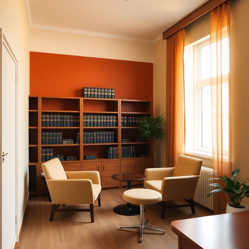 Sală privată de consultații cu bibliotecă de drept fiscal
